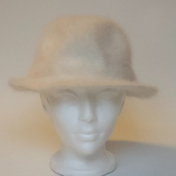 Arreactive Rabbit Fur Hat Fedora Winter Hat White Rabbit Fur Hat SOFT - Picture 1 of 7